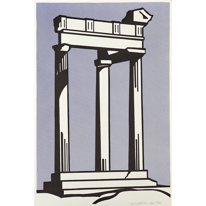 Roy Lichtenstein (American, 1923-1997): Temple, 1964; Offset lithograph in colors; Signed, dated and numbered 219/300; 23 3/4" x 17 7/8" (sheet); Publisher: Leo Castelli Gallery, New York; Literature: C. II.3; Provenance: Don Schrader, Long