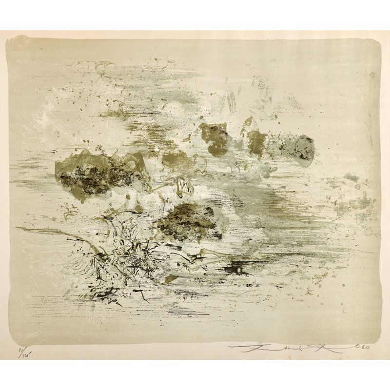 Zao Wou-Ki (Chinese, 1921–2013): Untitled, 1960; Lithograph in colors (framed); Signed, dated and numbered 91/175; 17 1/2" x 20 3/8" (sight); Publisher: L'Oeuvre Gravee, Zurich; Provenance: Private Collection, New York