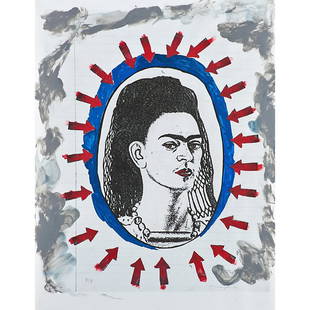 Magali Lara (Mexican, b. 1956): Five works on paper from the series: Frida Kahlo, 1990; Querido Diego; Ink, pen and gouache on mimeograph sheet; Signed and numbered A/P; 21" x 16" (sheet); Frida: Diego; Ink, pen and gouache on mimeo