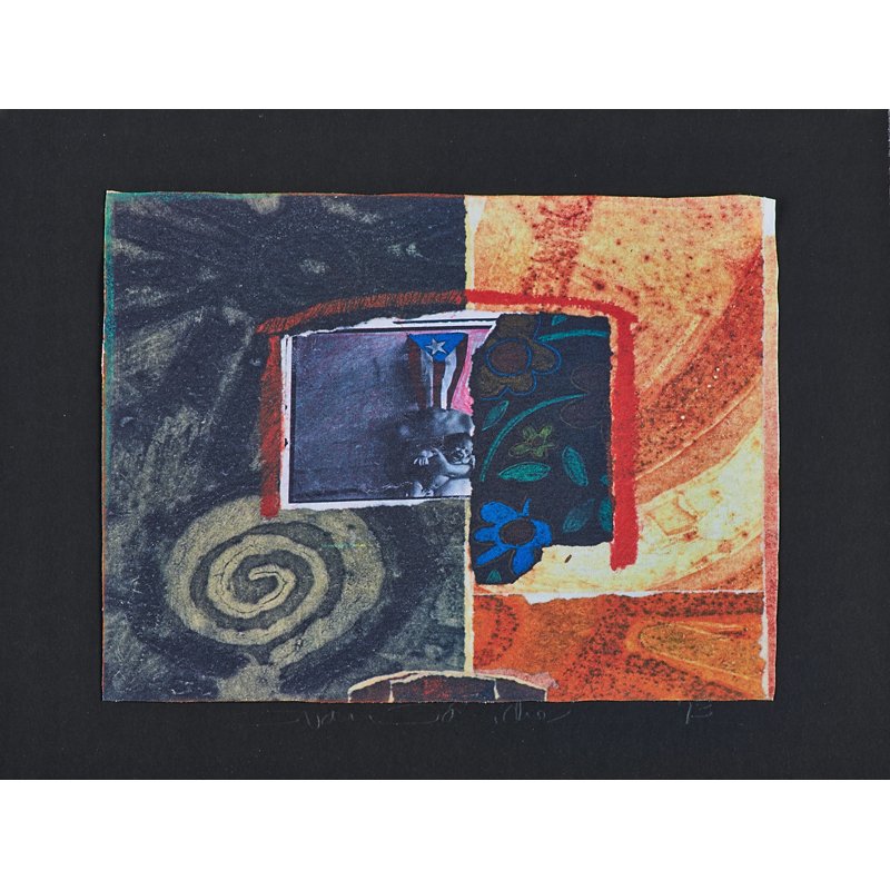 Juan Sanchez (American, b. 1954): Untitled; Two photographic prints on cotton; Each signed and dated; 9" x 10" each; Provenance: Collection of Carla and George Stellweg