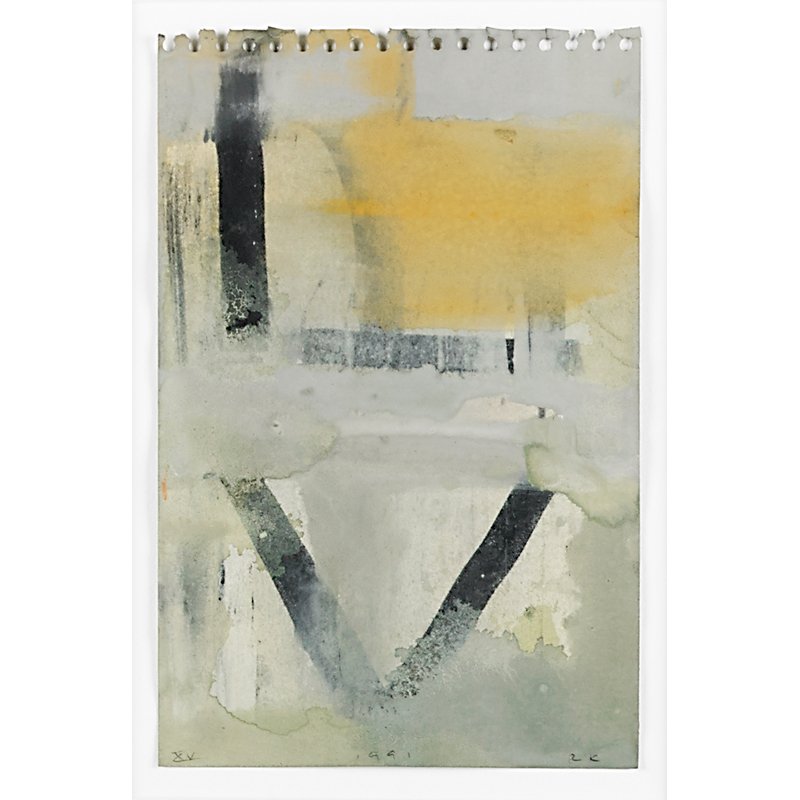Robert Kelly (American, b. 1956): Memoria XV, 1991; Gouache on paper (framed); Initialed, dated and titled; 9" x 5 7/8" (sheet); Provenance: Linda Durham Gallery, Santa Fe (label on verso); Private Collection, New York