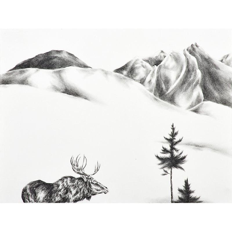 Robyn O'Neil (American, b. 1977): They Walk, Fall, Continue, and Die 29; Graphite on paper (framed); 7 3/4" x 10" (sheet); Provenance: Inman Gallery, Texas (label on verso); Dunn and Brown Contemporary Gallery, Texas (label on verso);