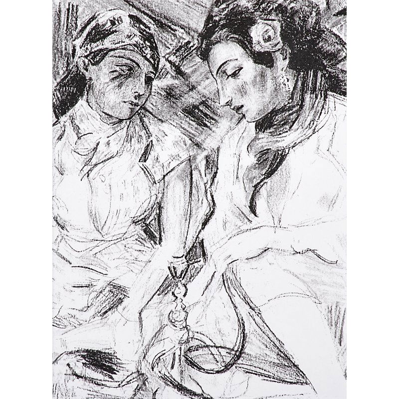 Elizabeth Peyton (American, b. 1965): Flaubet in Egypt, after Delacroix, 2010; Xerox print (framed); From an edition of 50; 9 1/8" x 6 3/4" (sight); Provenance: Private Collection, New York