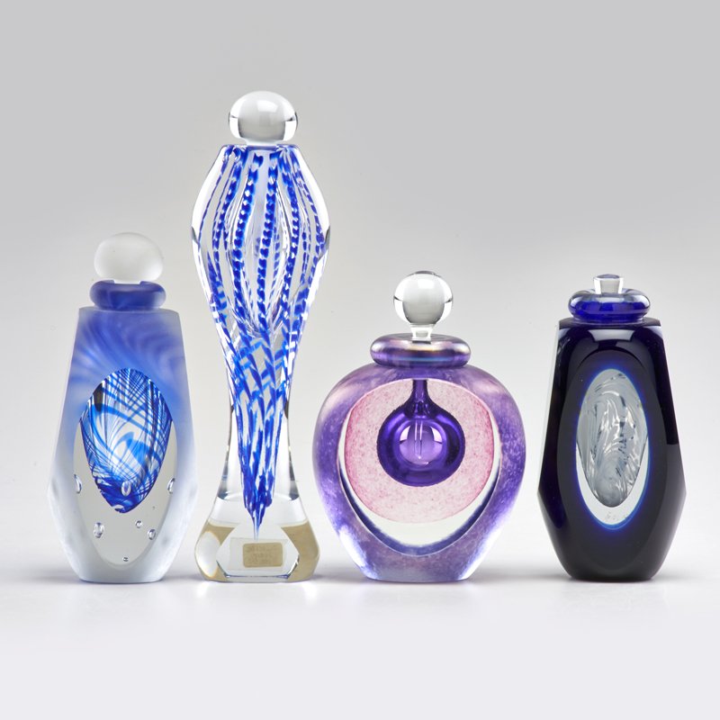 3 TOM PHILABAUM REPTILIAN ART GLASS Tom Philabaum, Perfume Jewel Tones