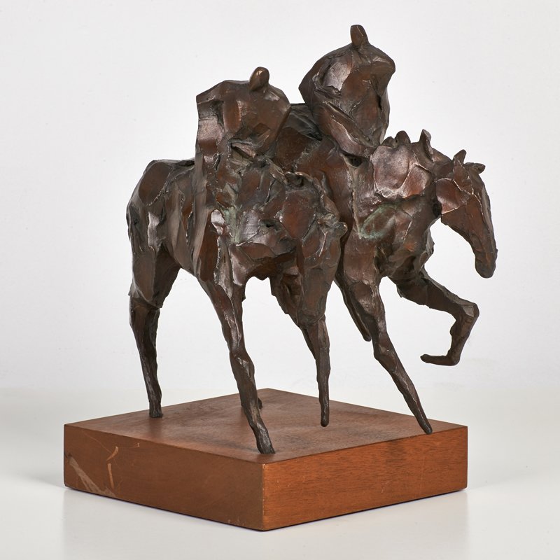 JEAN RICHARDSON (American, b. 1940): Bronze; "Gemini," 1989; Unmarked, from an edition of 50; 17"