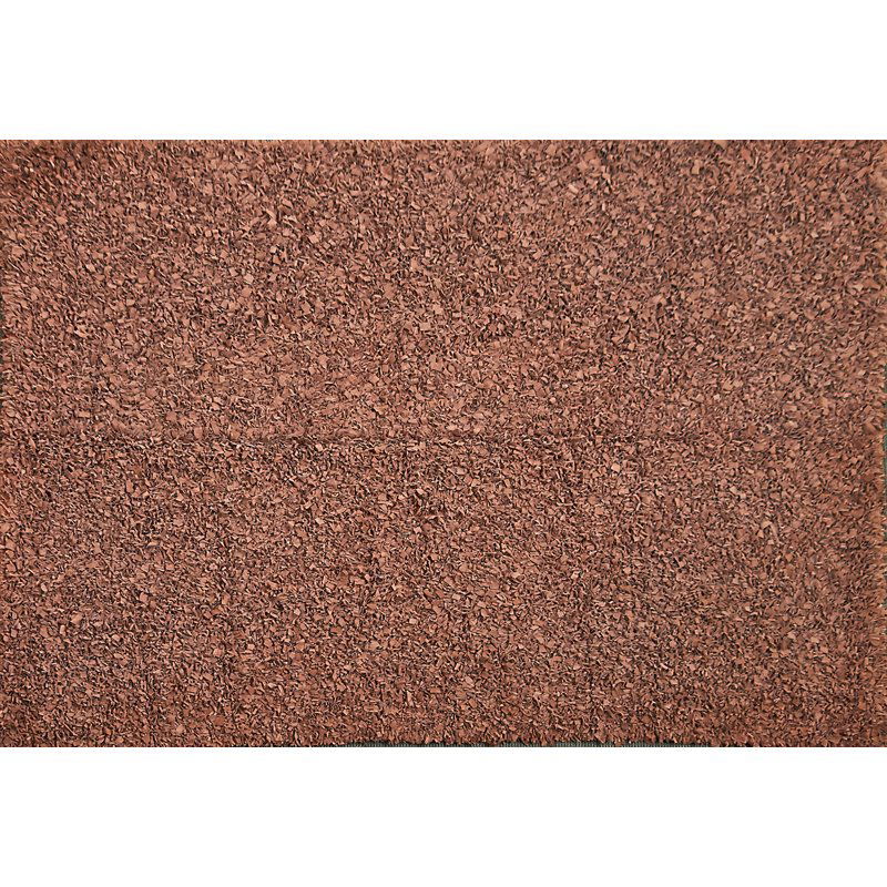 JACK LENOR LARSEN (Attr.); CREATIVE LOOMS INC.: Hand-loomed "Gallop Tweed" room-sized suede rug, Portugal, ca. 1965; Manufacturer's label; 120" x 96"