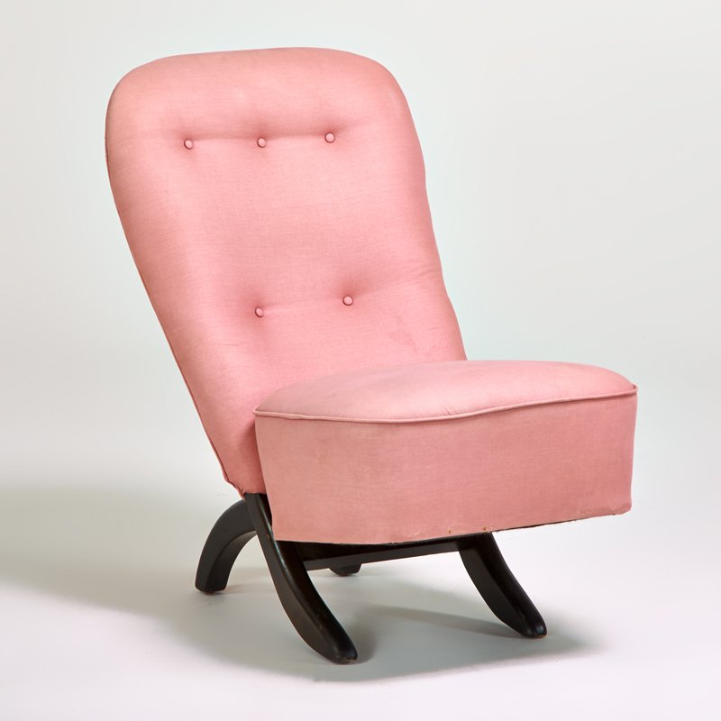 THEO RUTH; ARTIFORT: Congo" lounge chair, The Netherlands, 1950s; Painted wood, upholstery; 36" x 32" x 20