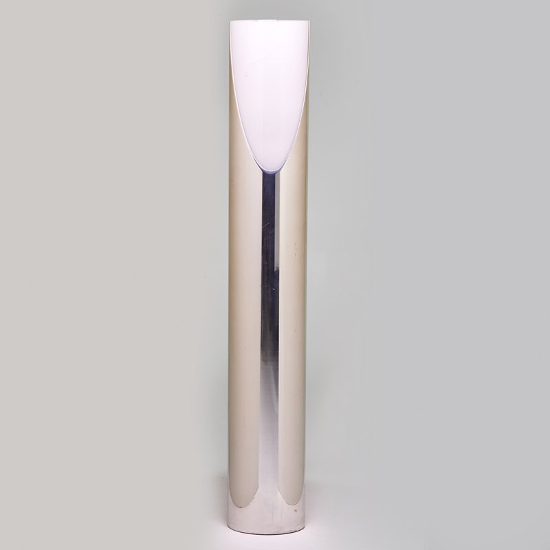 PAUL MAYEN; HABITAT: Floor lamp, USA, 1970s; Polished and enameled aluminum, acrylic; Unmarked; 66" x 10" dia.