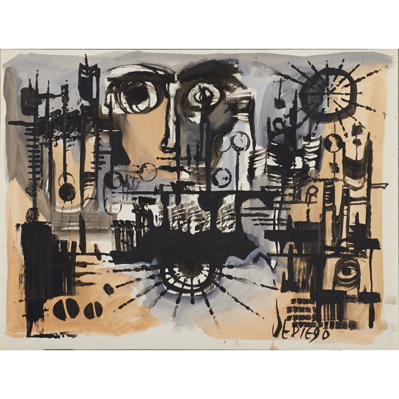 JULIO DE DIEGO (American, b. Spain 1900-1979): Three mixed media on paper of various subjects; All signed; All: 23 3/4" x 18" (sheet)