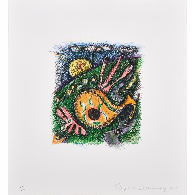 ELIZABETH MURRAY (American, 1940-2007): Lithograph/screenprint/intaglio in colors on paper; "Night and Day," 1995; Signed, dated and numbered 11/60; Printer: Gemini G.E.L., Los Angeles with drystamp; 16" x 15 1/8" (sheet)