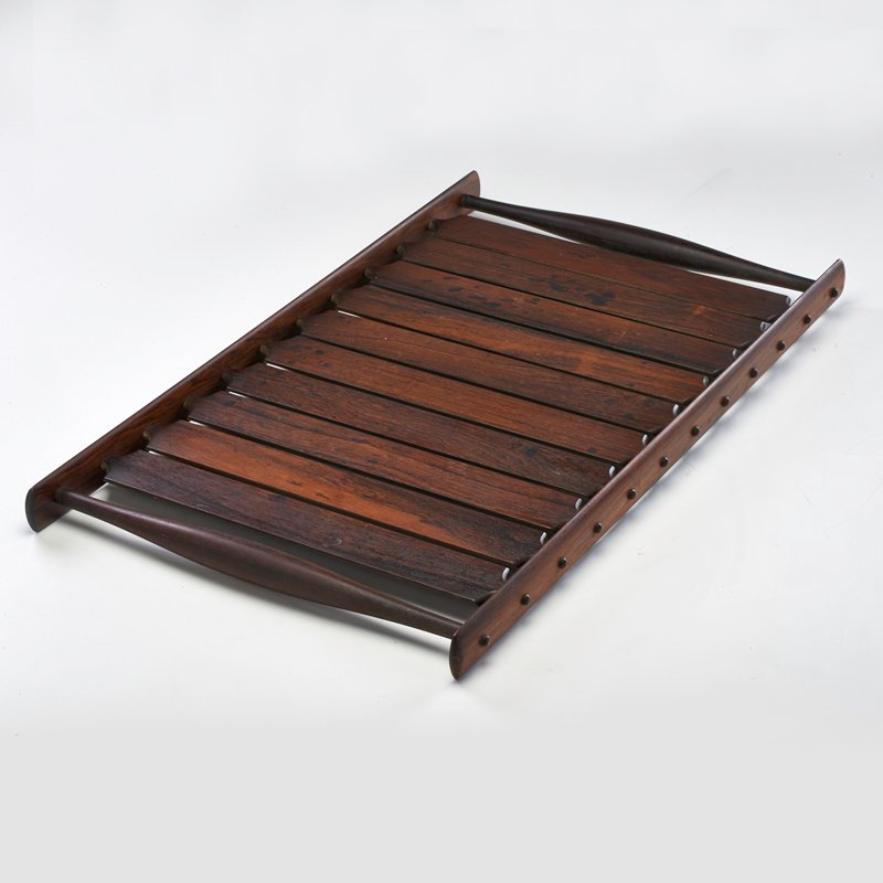 JENS QUISTGAARD; RICHARD NISSEN; DANSK: Rosewood tray, Denmark, 1950s; Unmarked; 1 3/4" x 24 3/4" x 14 3/4"