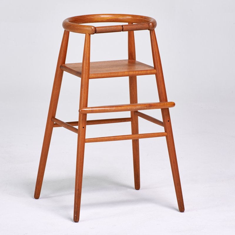 NANNA DITZEL; KRUGER: Teak child's high chair, Denmark, 1950s; Branded; 28" x 17 1/2" x 16"