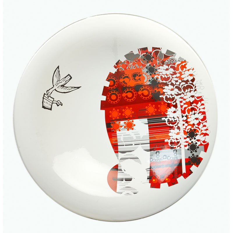 MARCEL WANDERS; B&B ITALIA: "Haikus" oversized ceramic centerpiece bowl in original box, Italy, 2005; Stamped; 29 1/2" X 9
