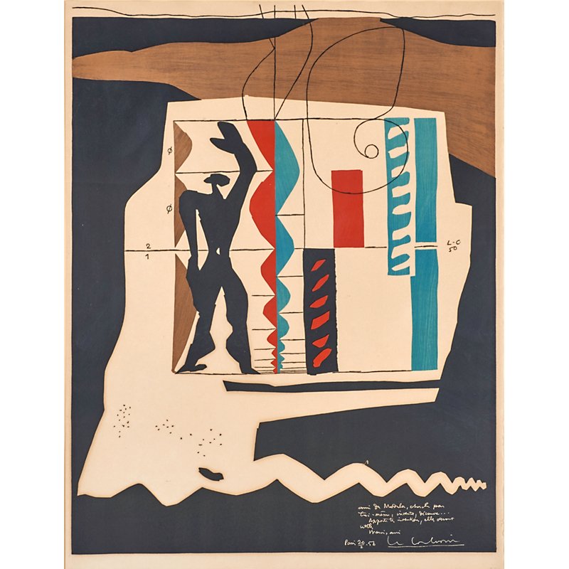 AFTER LE CORBUSIER (French, 1887-1965): Lithograph in colors on Arches paper; "Modulor" (framed); Signed in plate; 28 3/4" x 21 1/2" (sheet)