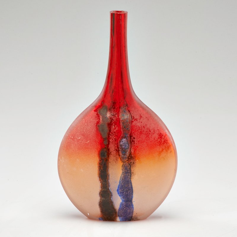 ALFREDO BARBINI (1912-2007): Scavo vase, Italy, ca. 1960s; Signed; 12" x 6 1/2" x 3"
