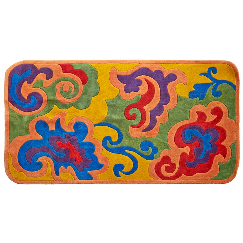 EDWARD FIELDS: "Serendipity" wool area rug, Long Island, New York, 1970s; Manufacturer's label; 60" x 108