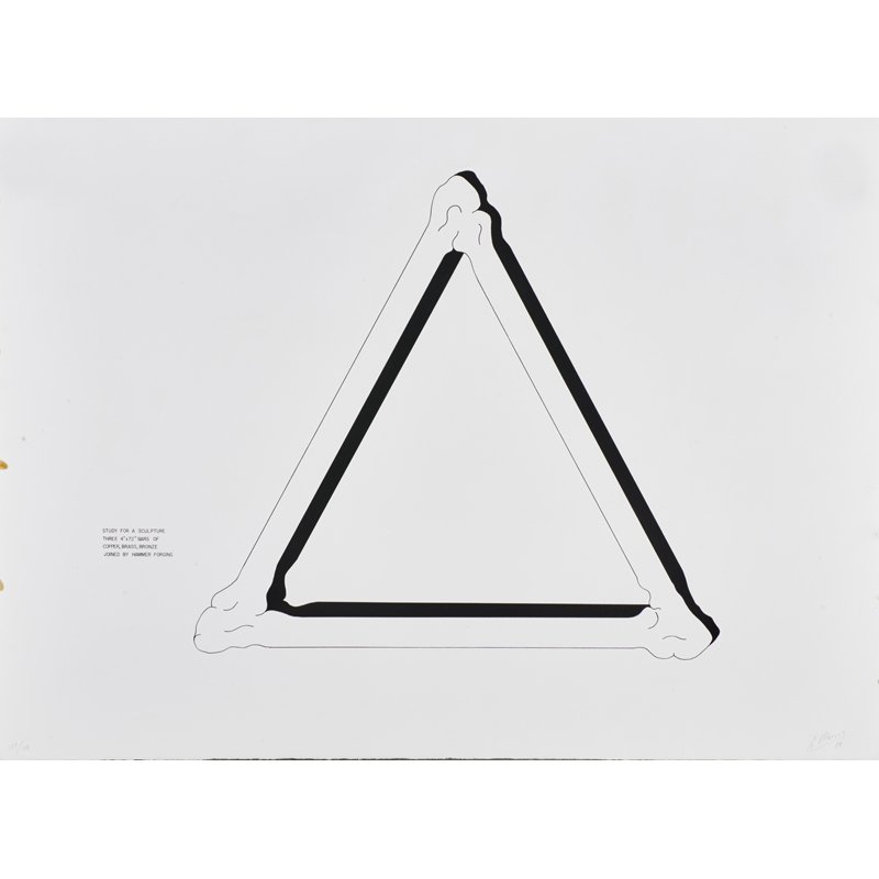 ROBERT MORRIS (American, b. 1931): Lithograph on paper; "Study for a Sculpture", 1980; Signed, dated and numbered 137/150; 30 1/4" x 43 7/8" (sheet)