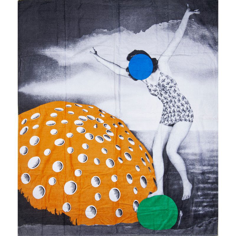 JOHN BALDESSARI (American, b. 1931): Cotton towel by Works on Whatever; "Untitled", 2012; Stamped signature on label; Unlimited edition; 68" x 58"
