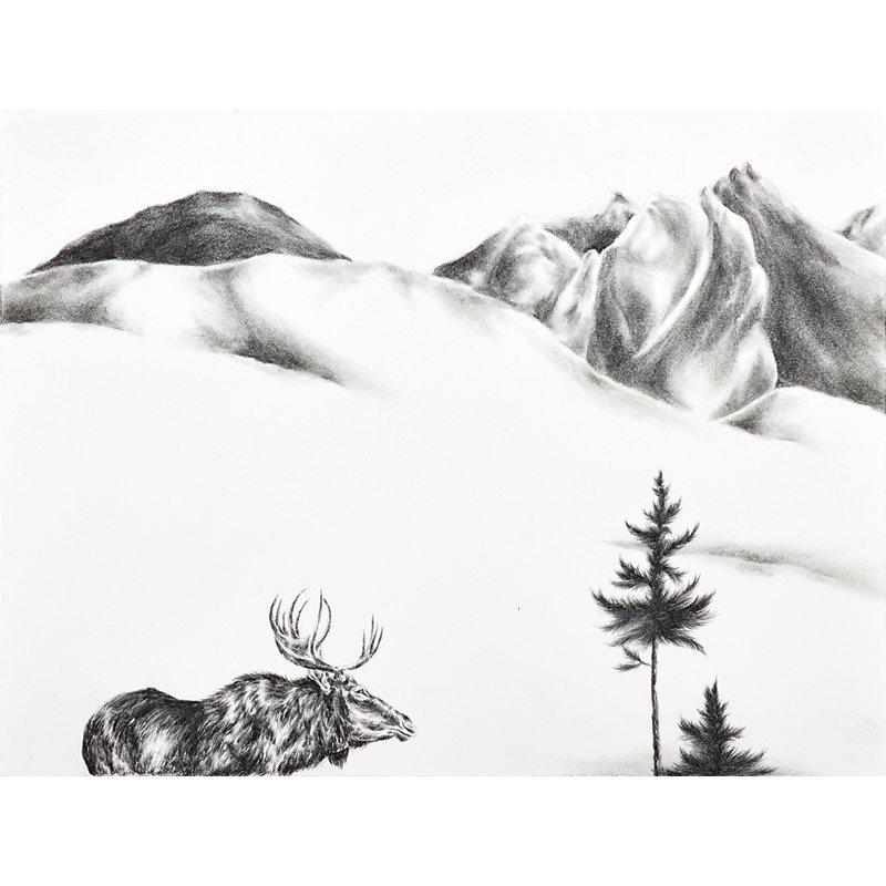 ROBYN O'NEIL (American, b. 1977): Graphite on paper; "They Walk, Fall, Continue, and Die 29" (framed); Provenance: Inman Gallery, Texas (label on verso); 7 3/4" x 10" (sheet)