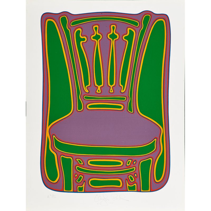 CLAYTON POND (American, b. 1941): Screenprint in colors on paper; "Chair,"1980; Signed, dated and numbered A 54/100; 26" x 20" (sheet)