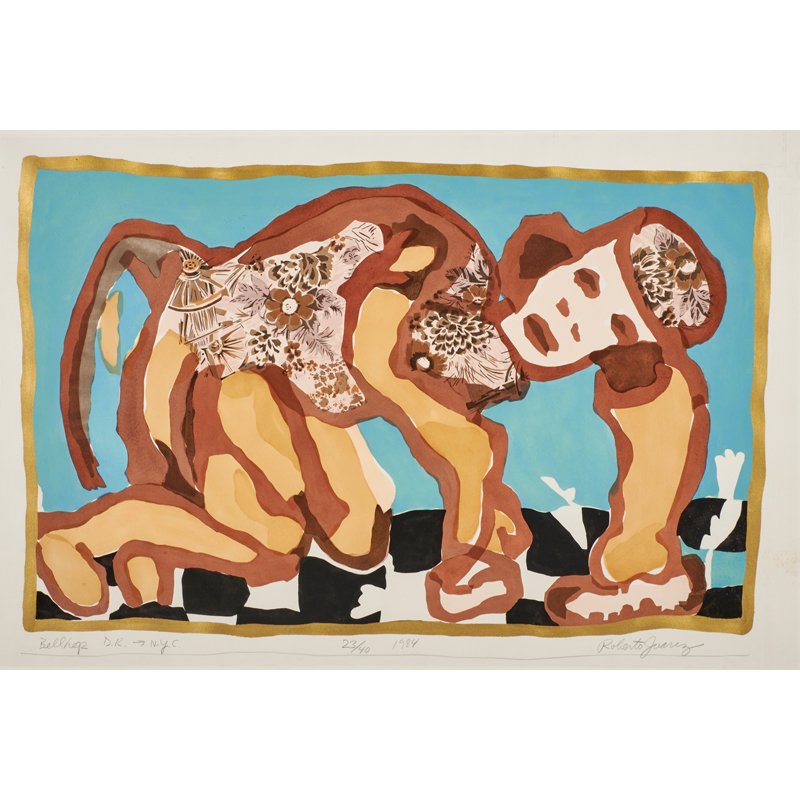 ROBERTO JUAREZ (American, b. 1952): Screenprint in colors; "Bellhop," 1984 (framed); Signed, dated, titled and numbered 23/40; 30 7/8" x 46" (sheet)