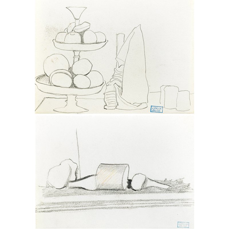 Joseph Stella (American, 1877-1946) Two Works: Untitled (Still Life); Two graphite on paper; Both have Estate stamp; 4 5/8" x 6 1/2" (sheet); 4 3/8" x 6" (sheet); Provenance: Giovanni Stella, M.D. (the brother of the artist); Mrs. Giovanni Stella;