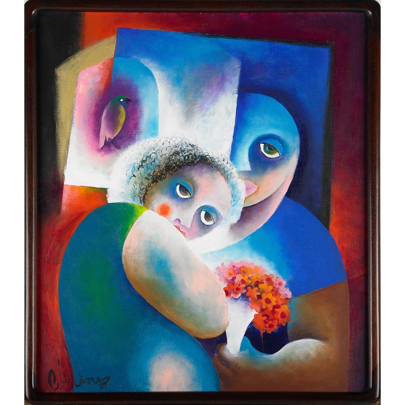 Roberto Chichorro (Portuguese, b. 1941): Untitled, 1989; Oil on canvas (framed); Signed and dated; 31" x 27"; Provenance: Private Collection, Pennsylvania