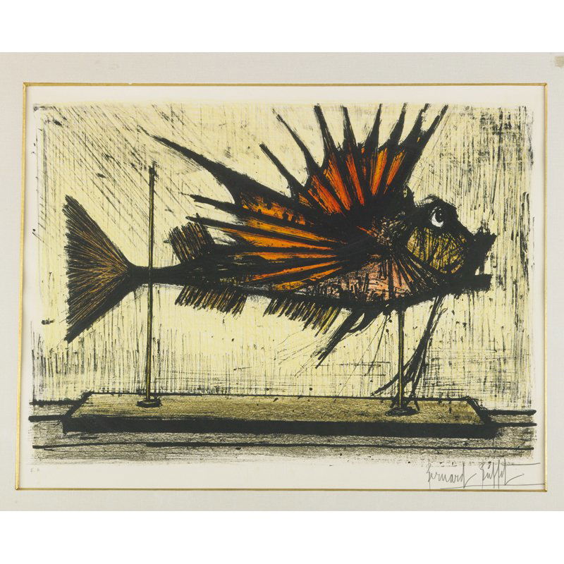 Bernard Buffet (French, 1928-1999): La Rascasse, 1964; Lithograph in colors (framed); Signed and noted E.A.; 20 3/4" x 26 7/8" (sight); Provenance: Private Collection, New York