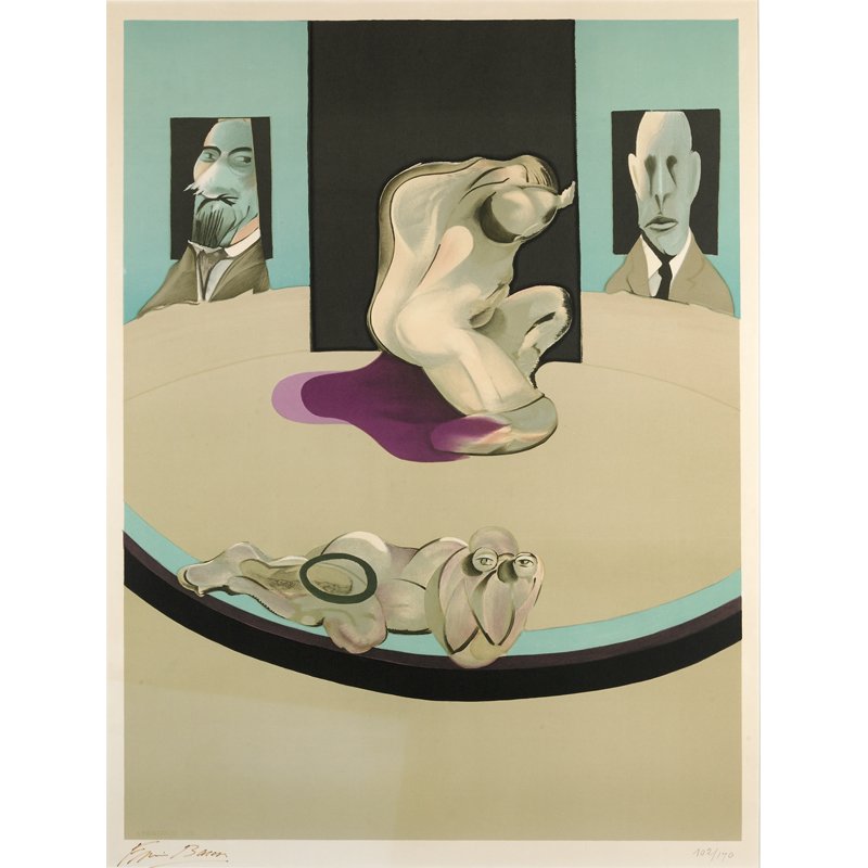 Francis Bacon (Irish, 1909-1992): Metropolitan Museum of Art (Exhibition Poster), 1975; Lithograph in colors (framed); Signed and numbered 102/170; 47 3/4" x 36" (sight); Publisher: Metropolitan Museum, New York; Literature: Sabatier