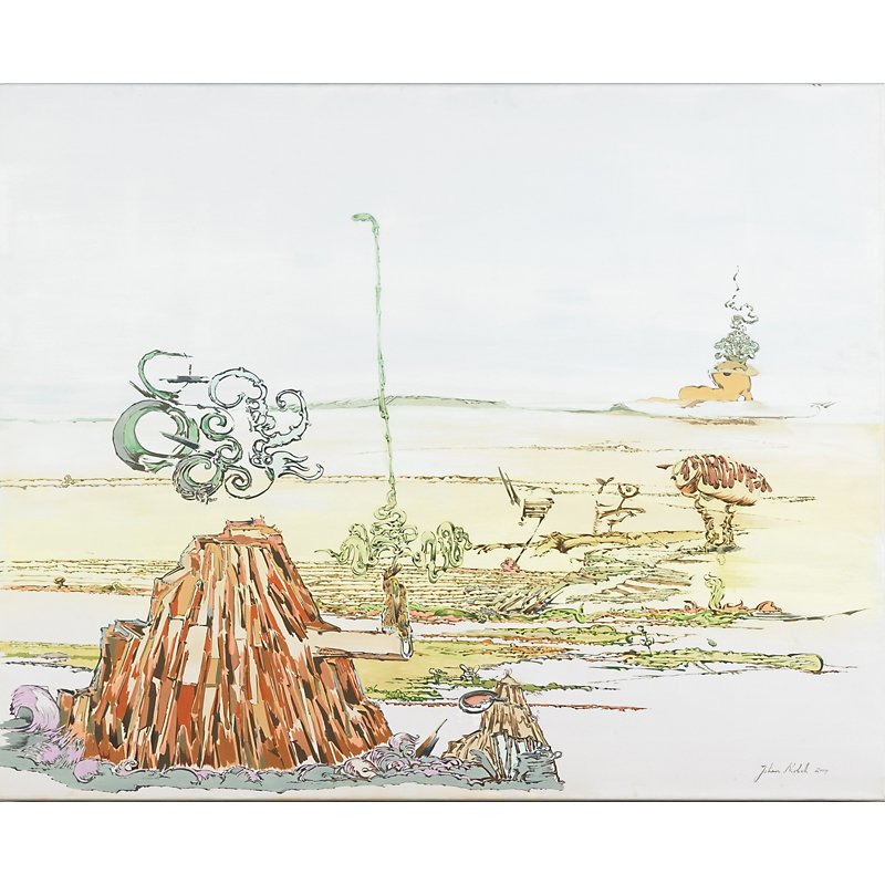 Johan Nobell (Swedish, b. 1963): Snappish Mountain, 2004; Oil on canvas; Signed and dated; 24" x 30"; Provenance: Andrehn-Schiptjenko Gallery, Sweden (label on verso); Private Collection, New York