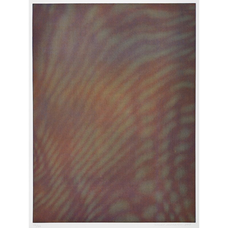 Tauba Auerbach (American, b. 1981): Untitled, 2012; Etching and aquatint in colors; Signed, dated and numbered 17/40; 31 1/2" x 23 1/2" (plate); 40" x 30 1/2" (sheet); Provenance: Private Collection, New York