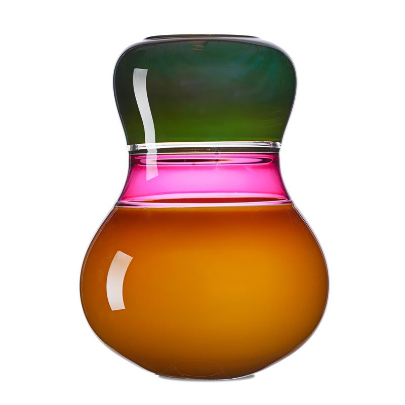 SONJA BLOMDAHL Large incalmo glass vessel: SONJA BLOMDAHL (b. 1952) Large incalmo glass vessel, Seattle, WA, 1992 Etched Sonja B1292 16" x 11 1/2"
