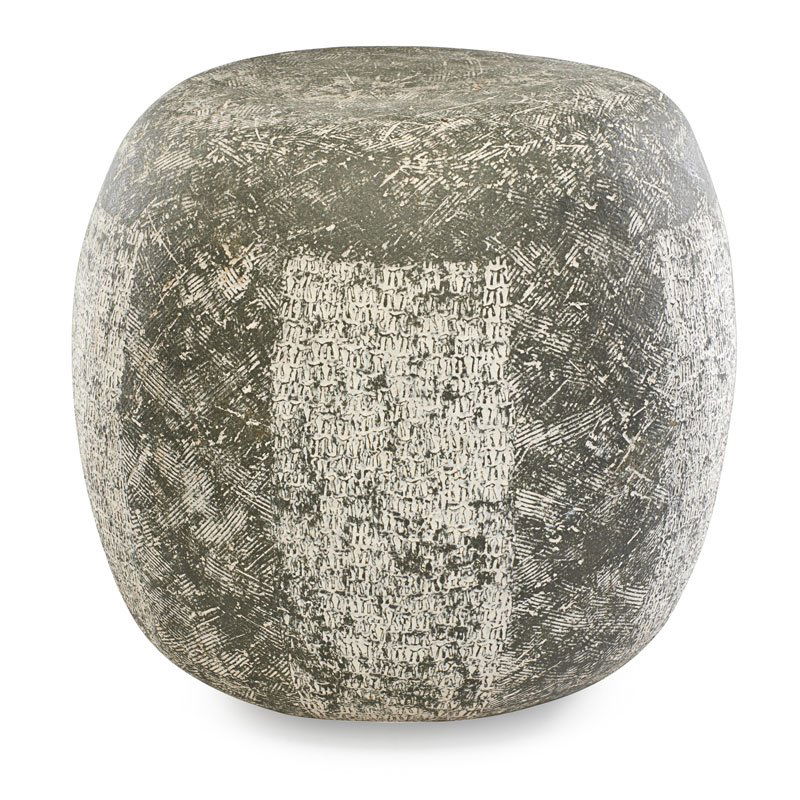 CLAUDE CONOVER Glazed ceramic garden stool: CLAUDE CONOVER (1907 - 1994) Glazed ceramic garden stool, "Nicnac," Ohio, 1970s Signed and titled 16" x 16" Provenance: Rago Auctions, Modern Design, January 2010, lot 641