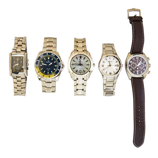 FIVE RECENT GENTLEMEN'S BULOVA WATCHES (1 of 1)
