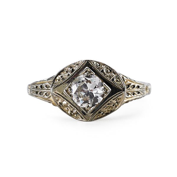 LATE EDWARDIAN DIAMOND 18K WHITE GOLD ENGAGEMENT RING (1 of 1)