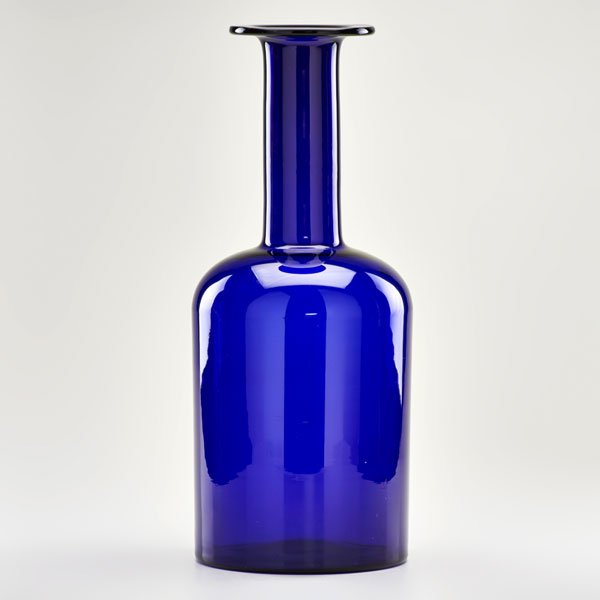 OTTO BRAUER; HOLMEGAARD KASTRUP: Gulvvase bottle-shaped vase, Denmark, 1962-71; Glass; Unmarked; 20 1/4" x 8"