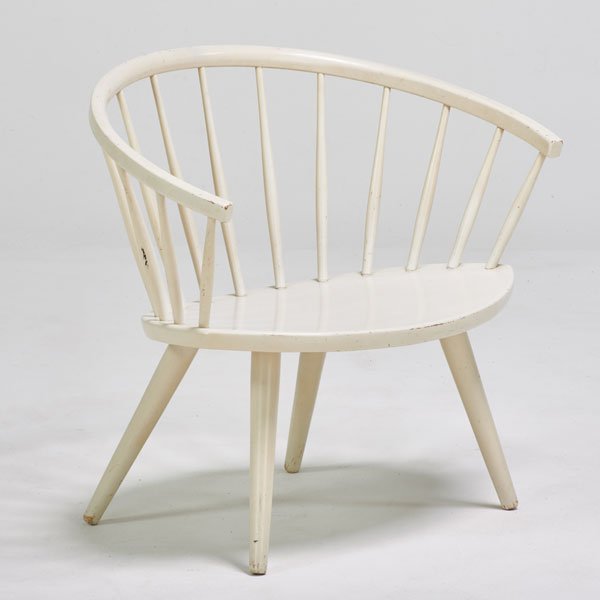YNGVE EKSTROM: "Arka" chair, Sweden; Lacquered wood; Unmarked; 26 1/2" x 28 1/2" x 21"; Provenance: Wright, 6/23/2007, lot 696