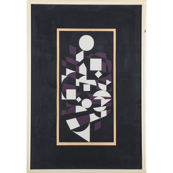 VICTOR VASARELY (Hungarian, 1906-1997): Screenprint in colors; "D'après la Toile 'Onega'" (framed); Signed and titled; 26 1/4" x 19 5/8" (sheet)