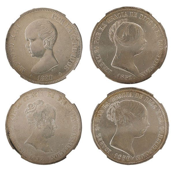 GRADED SILVER COINS OF SPAIN (1 of 2)