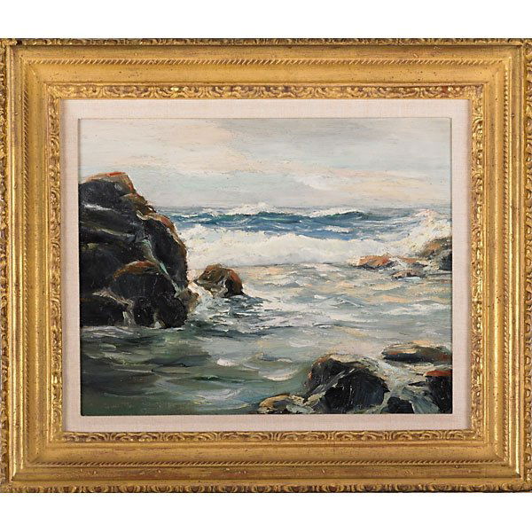 ARTHUR BECKWITH (American, 1860-1930) (Attr.): Untitled, 1906 Oil on canvasboard (framed) Marked with date to verso 13 3/4" x 17"