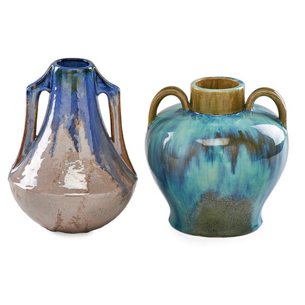 FULPER Two vases, flambe glazes (1 of 4)