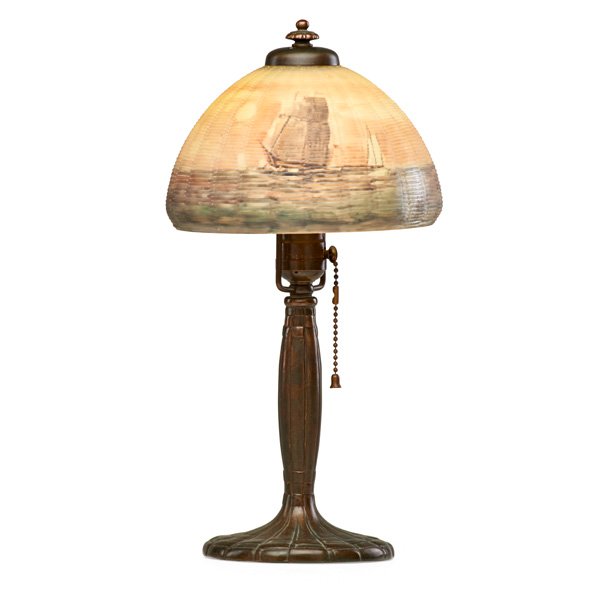 HANDEL Boudoir lamp w/ ship scene (1 of 2)