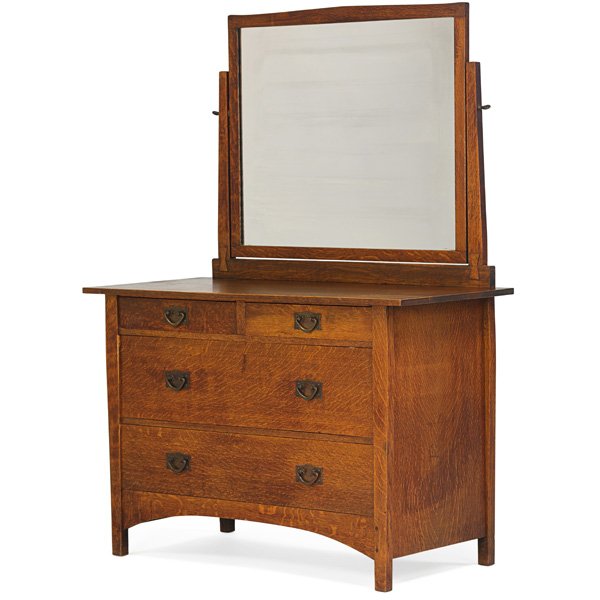 GUSTAV STICKLEY Low dresser with mirror (1 of 3)