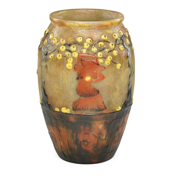 GABRIEL ARGY-ROUSSEAU Fine vase, "The Apple Picker (1 of 4)