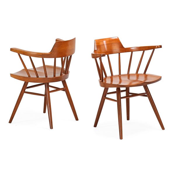 GEORGE NAKASHIMA Pair of Captain's chairs (1 of 5)