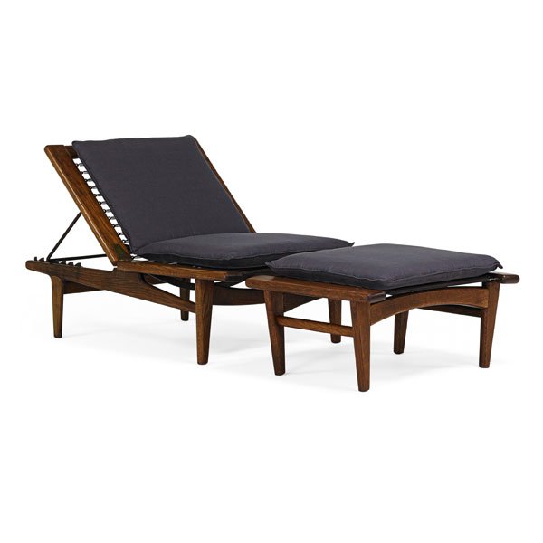 HANS WEGNER; GETAMA Adjustable lounge and ottoman (1 of 9)