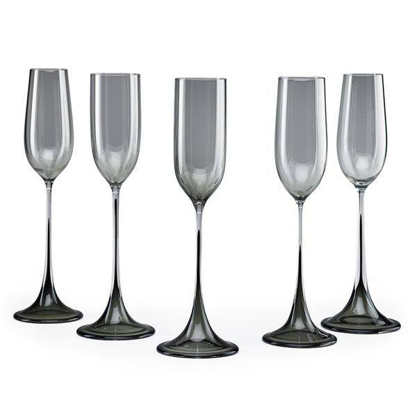 ORREFORS Five assembled champagne flutes (1 of 1)