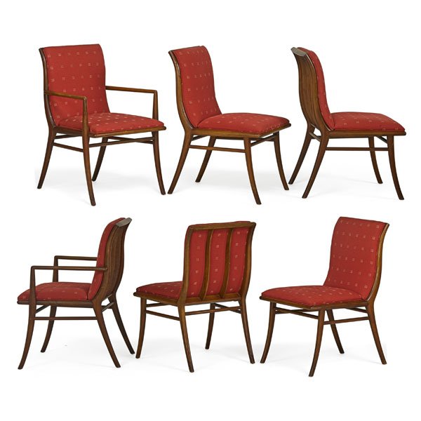 GIBBINGS; WIDDICOMB Six Saber Leg dining chairs (1 of 4)