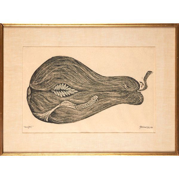 TOMMI PARZINGER Woodblock print and two paintings (1 of 3)