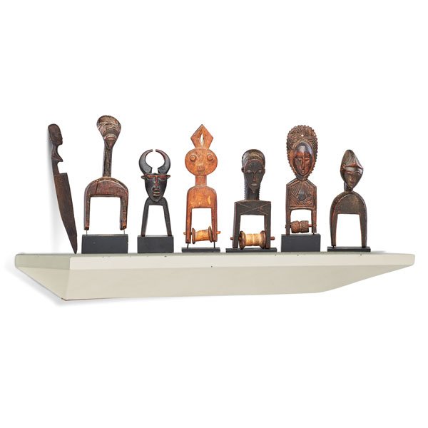 SENUFO, ETC Six heddle pulleys (1 of 1)